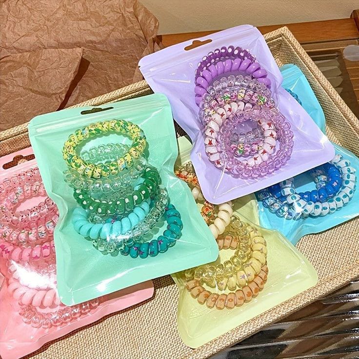 6pcs Plastic Hair ties/Bracelets