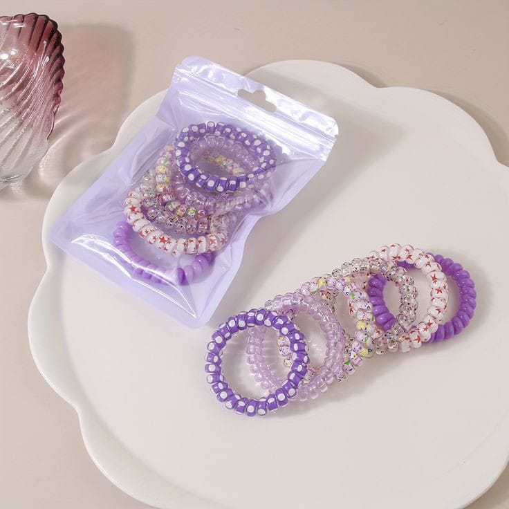 6pcs Plastic Hair ties/Bracelets