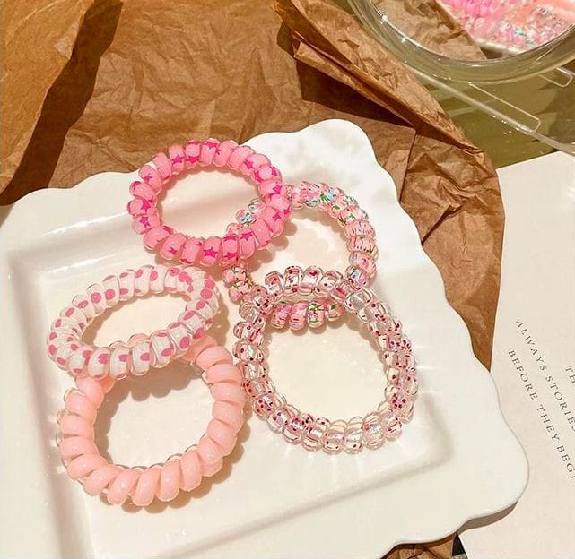 6pcs Plastic Hair ties/Bracelets