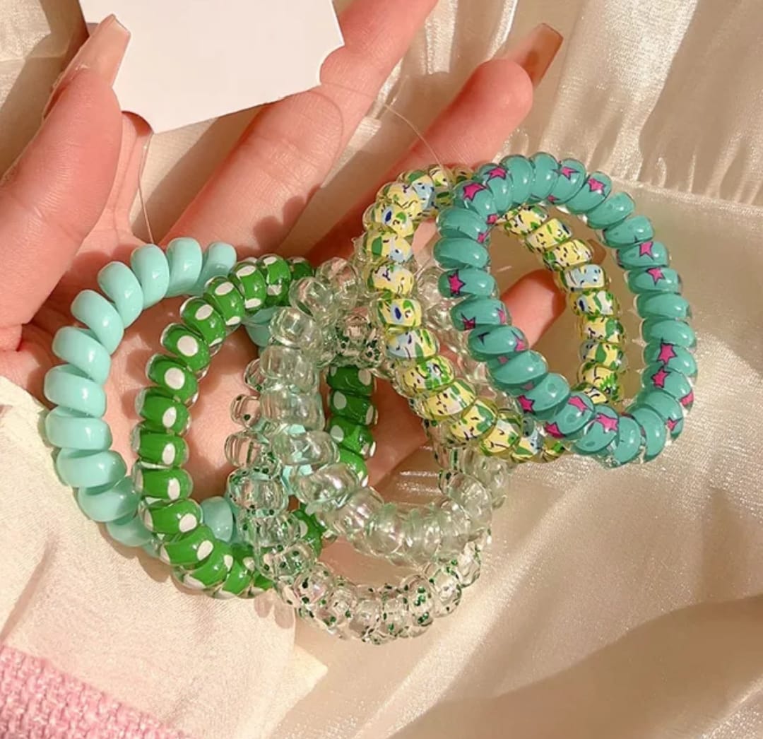 6pcs Plastic Hair ties/Bracelets